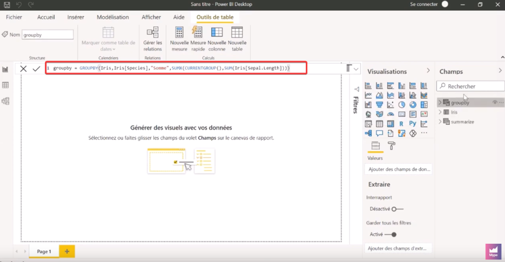 Fonction Groupby Power BI