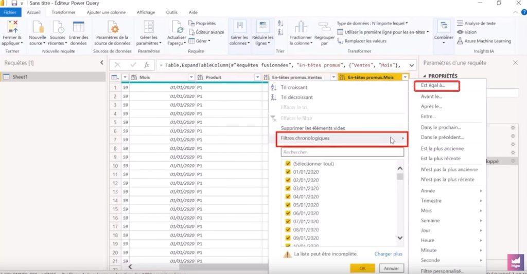 Cumul données Power BI