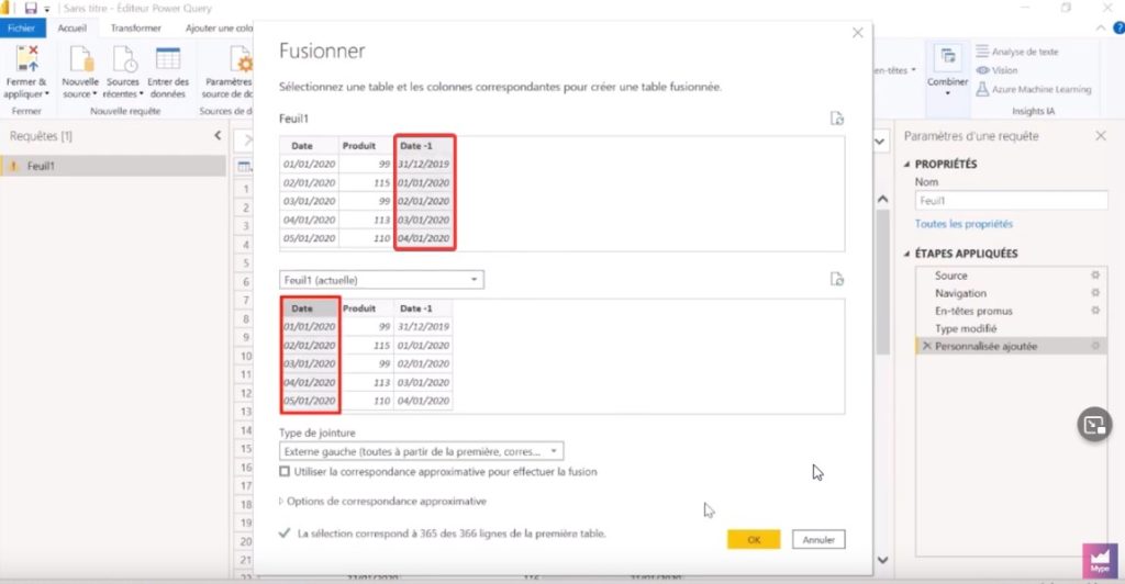 Logique temporelle logiciel Power Query