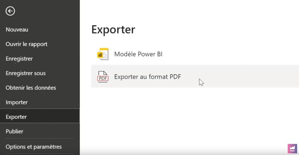 Exportation rapport Power BI