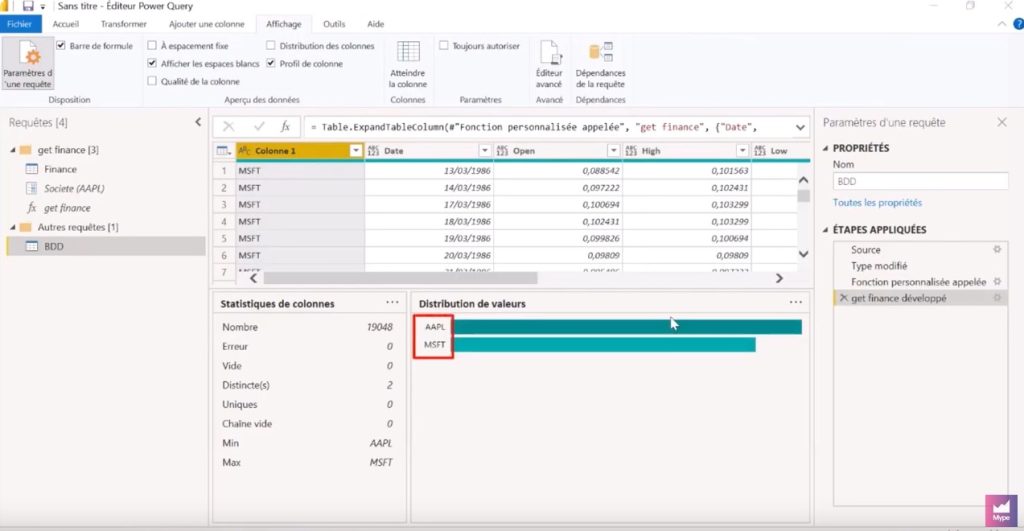 fonctions parametre power query