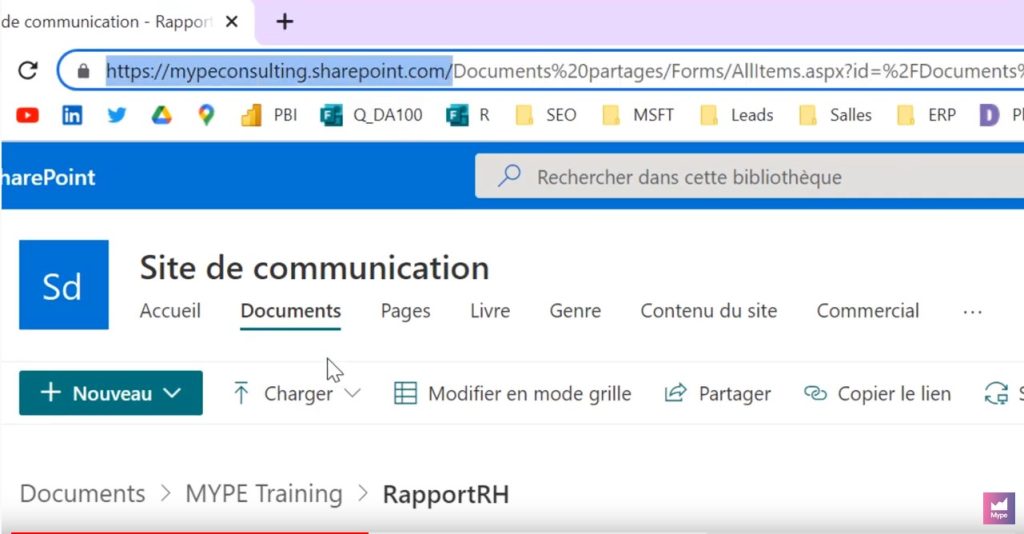 donnees stockees sharepoint
