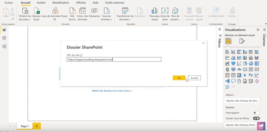 importer donnees power bi