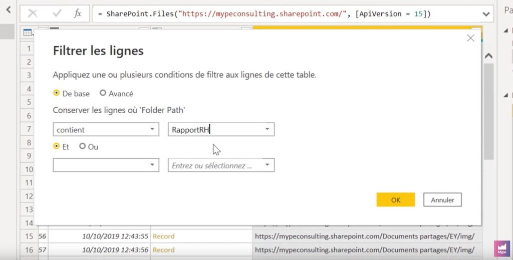 importation donnnees sharepoint