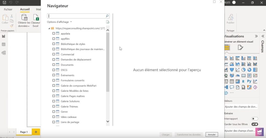 sharepoint vers power bi