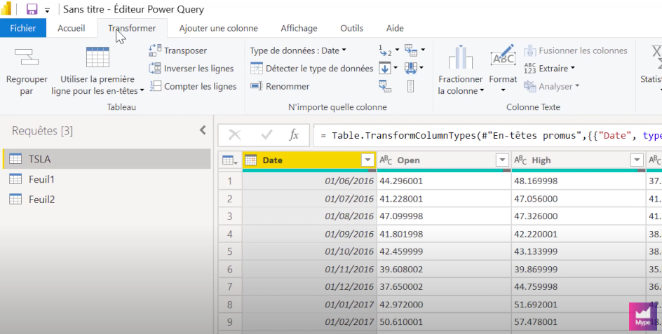 Présentation de Power Query dans Power BI