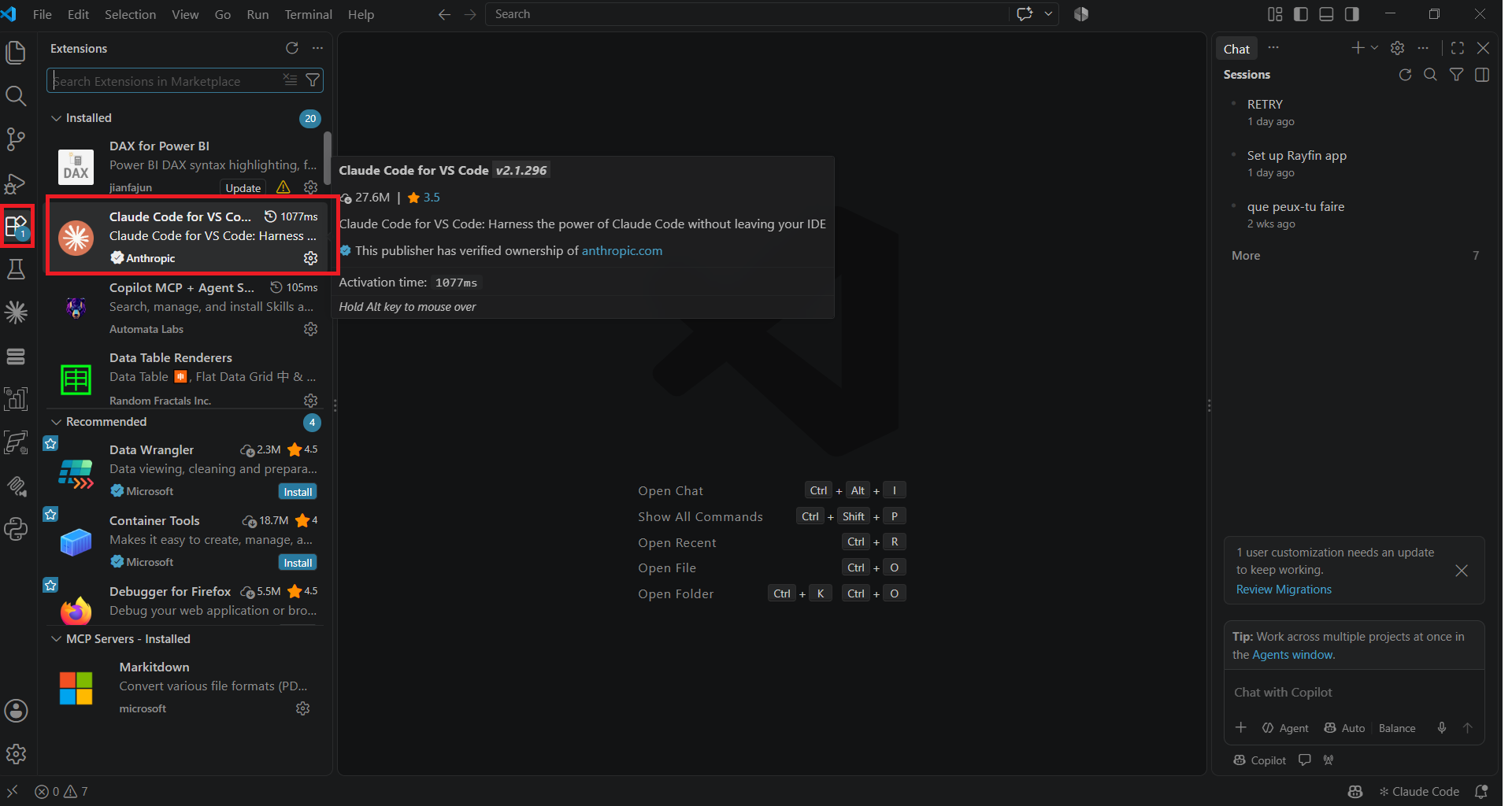 GitHub Copilot en mode agent dans Visual Studio Code